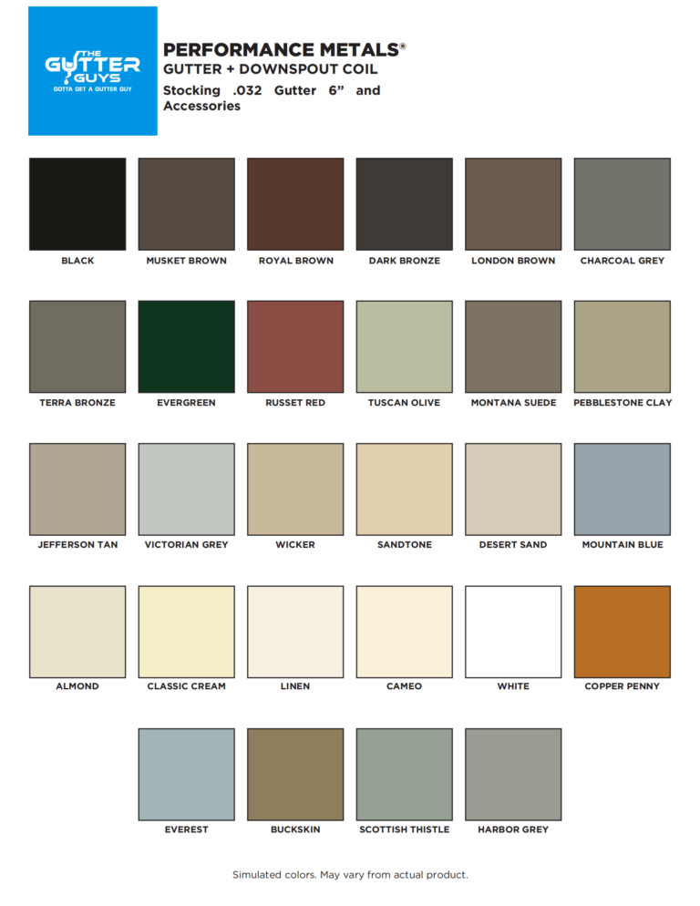 Color Samples Black, Gray Rain Gutters in Jacksonville, FL